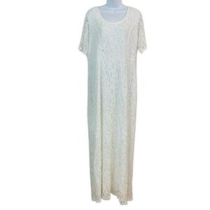 CLUB L Elegant Winter White Lace Maxi Dress Sz 20